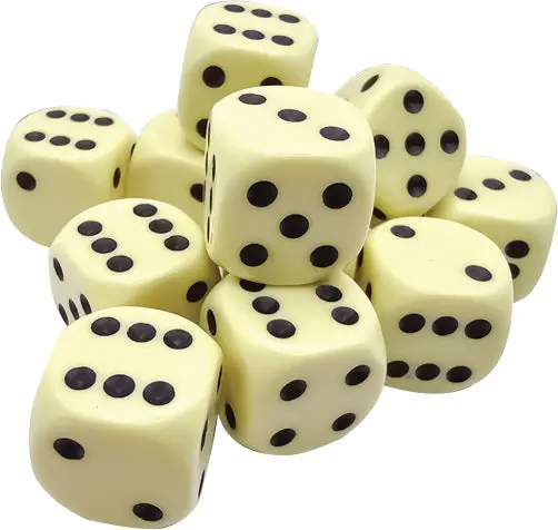 Chessex: Opaque - 16Mm D6 12Pc Dice Block (Pastel Yellow & Black) 1