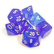 Chessex: Poly Dice Set - Nebula 7Pc (Aura & White) 1