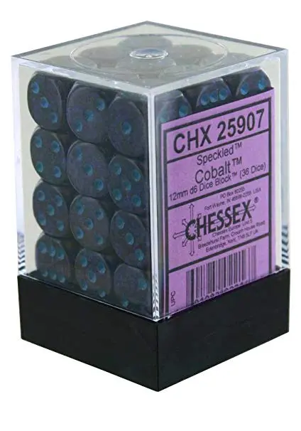 Chessex: Speckled - 12Mm D6 36Pc Dice Block (Cobalt) 1
