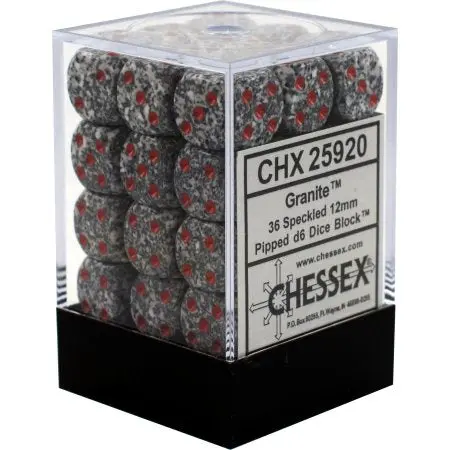 Chessex: Speckled - 12Mm D6 36Pc Dice Block (Granite) 1