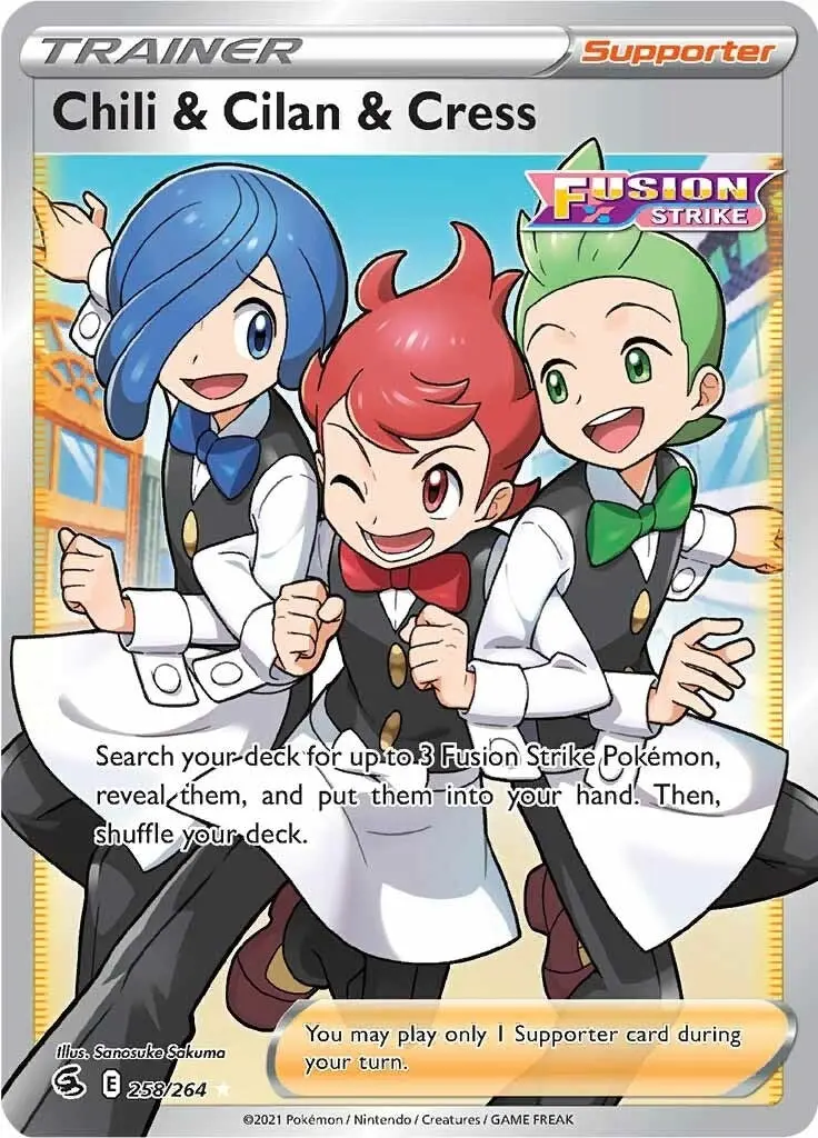 Chili & Cilan & Cress (Full Art) (258/264) (Swsh08) 1