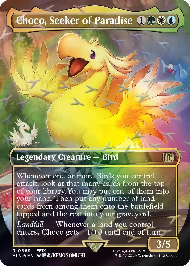 Choco, Seeker Of Paradise (Borderless) (Chocobo Track Foil) (569) (Fin) 1