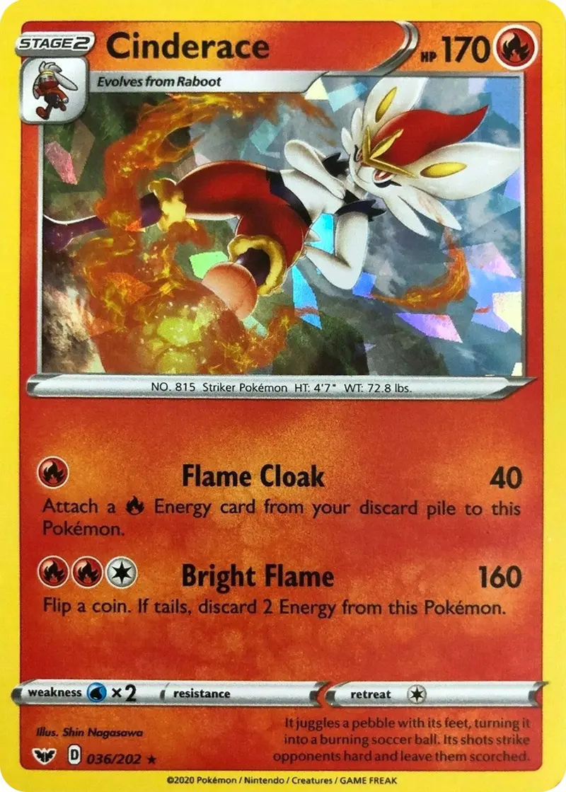 Cinderace - 036/202 (Cracked Ice Holo) (036/202) (Pr) 1