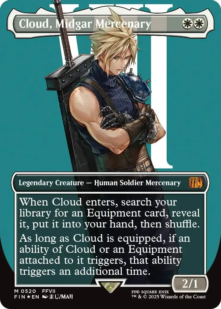 Cloud, Midgar Mercenary (Borderless) (Surge Foil) (520) (Fin) 1