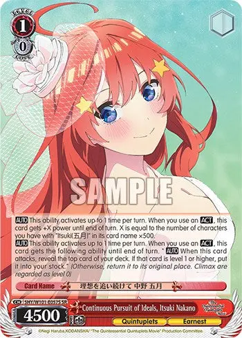 Continuous Pursuit Of Ideals, Itsuki Nakano (5Hy/W101-E057s Sr) [The Quintessential Quintuplets Movie] 1