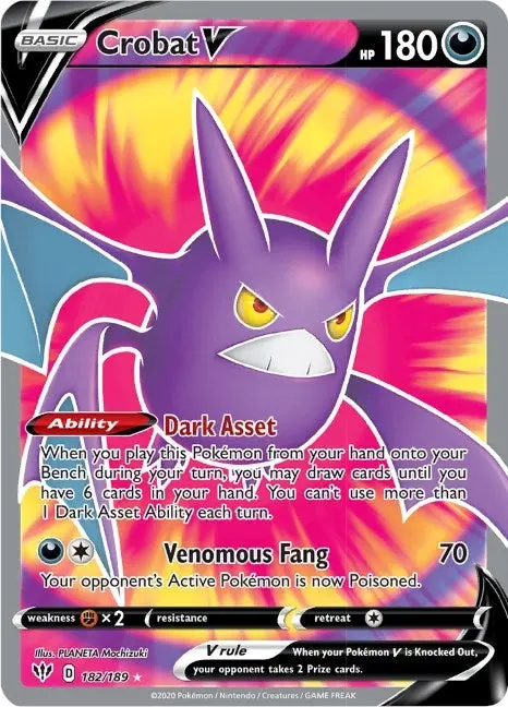 Crobat V (Full Art) (182/189) (Swsh03) 1