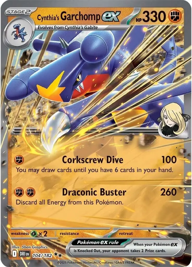 Cynthia's Garchomp Ex (104/182) (Dri) 1