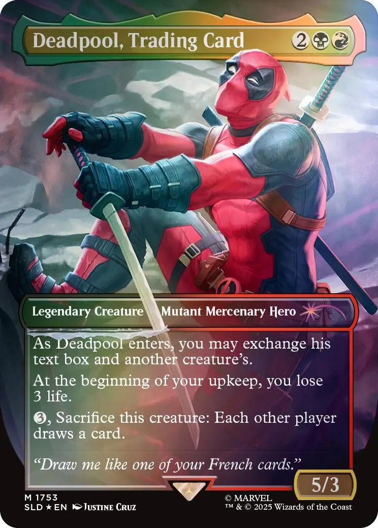 Deadpool, Trading Card (Rainbow Foil) (1753) (Sld) 1