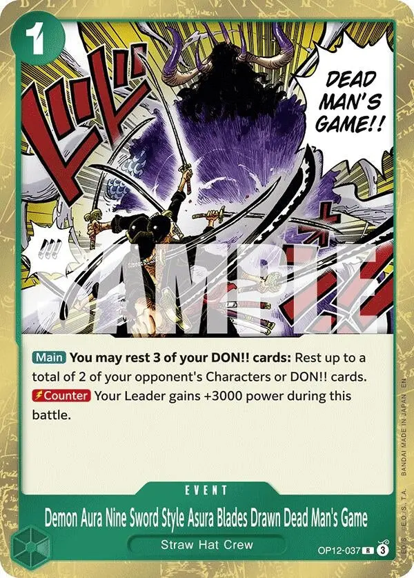Demon Aura Nine Sword Style Asura Blades Drawn Dead Man's Game (Op12-037) (Op12) 1