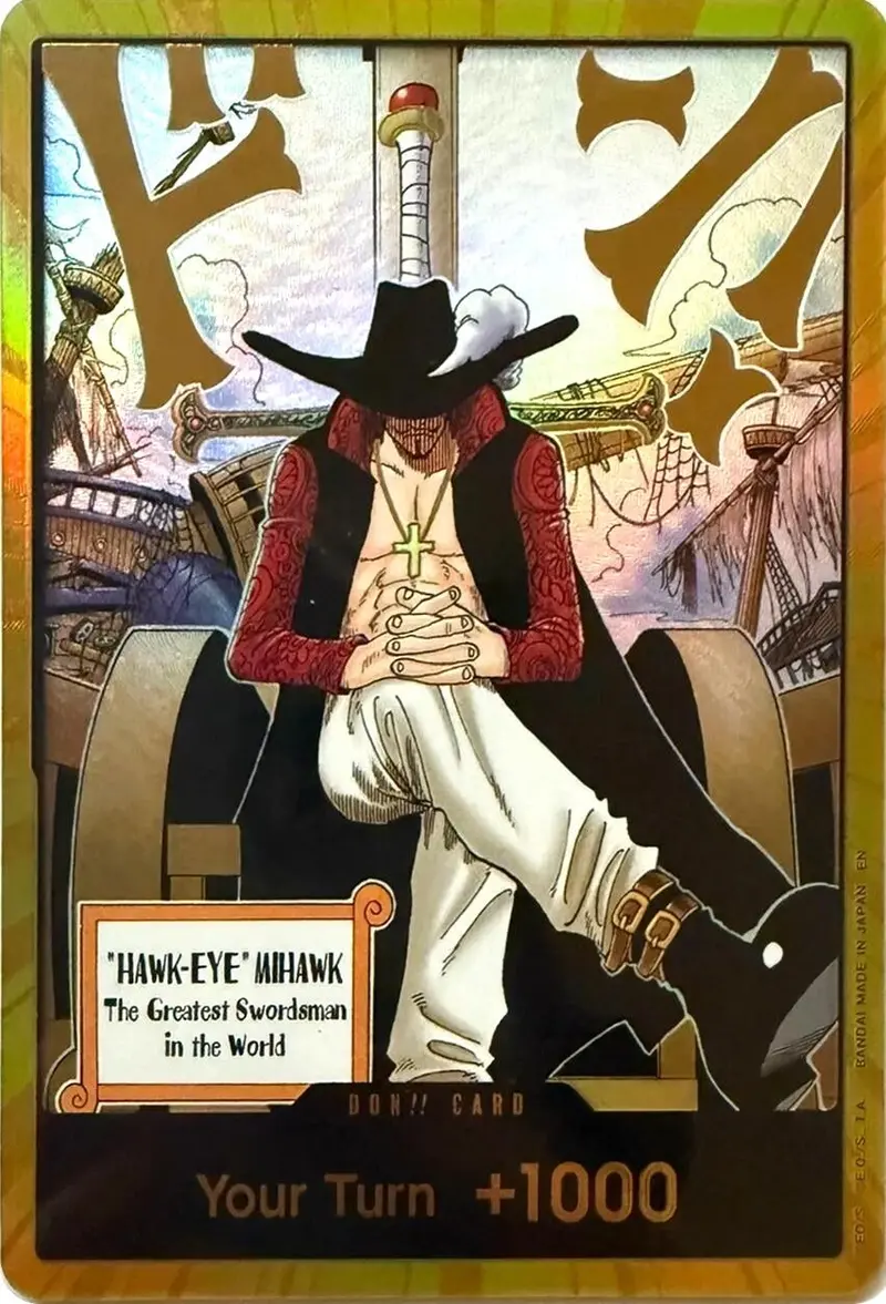 Don!! Card (Dracule Mihawk) (Gold) (Op14) 1