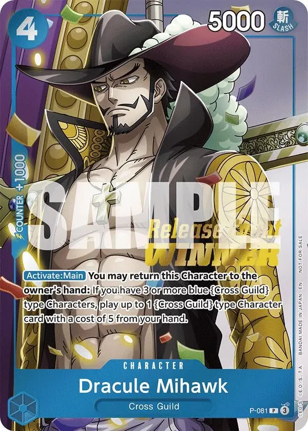 Dracule Mihawk (Op11 Release Event Winner) (P-081) (Op-Pr) 1