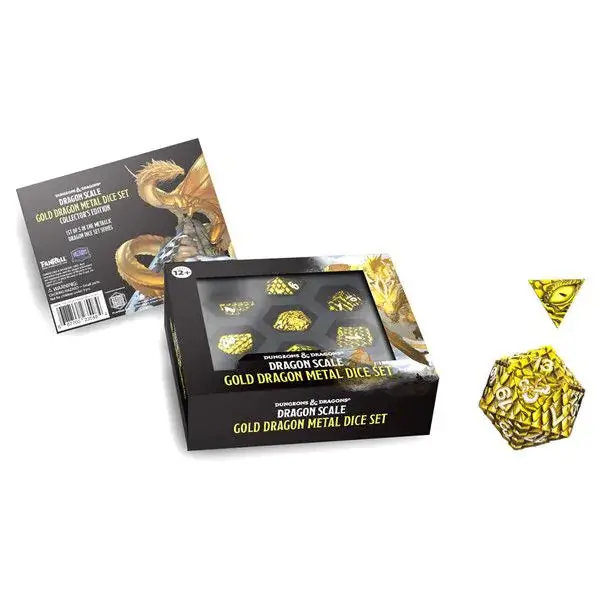 Dungeons & Dragons: Dragon Scale Metal Dice Set 7Pc (Gold) 1