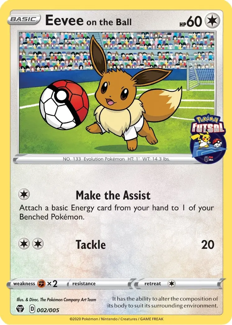 Eevee On The Ball - 002/005 (Pokemon Futsal) (002/005) (Mcap) 1