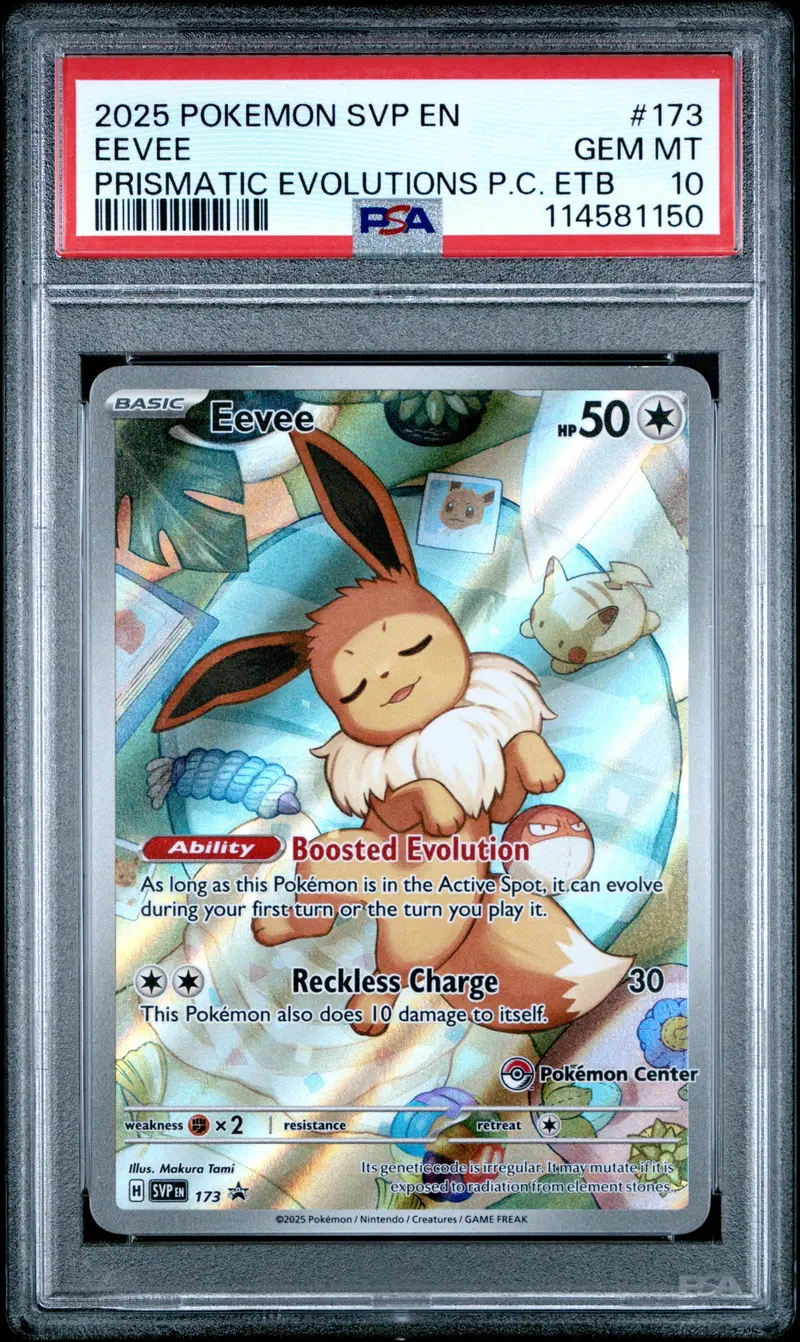 Eevee Prismatic Evolutions Pc Etb 2025 Pokemon Svp En-Sv Black Star Promo Psa Gem Mt 10 1