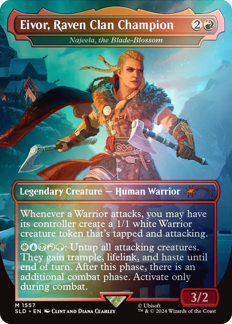 Eivor, Raven Clan Champion - Najeela, The Blade-Blossom (Rainbow Foil) (1557) (Sld) 1
