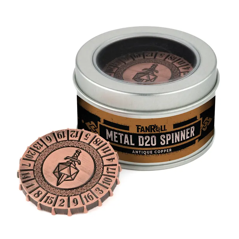 Elixer Liquid Core - Metal D20 Spinner (Antique Copper) 1