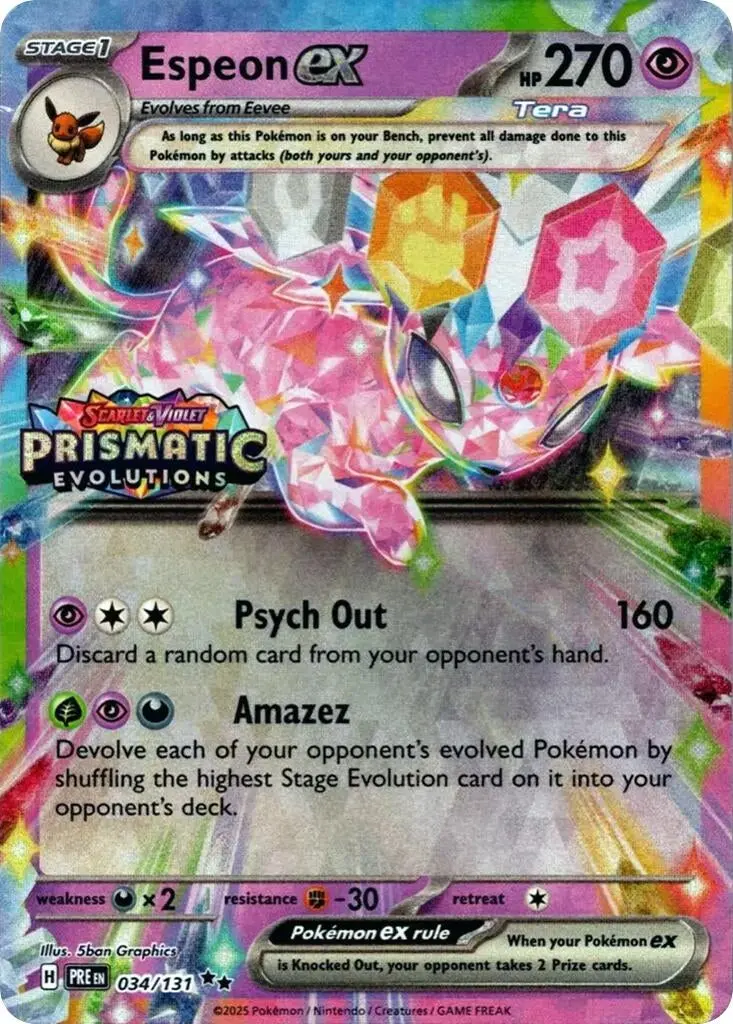 Espeon Ex - 034/131 (Prismatic Evolutions Stamp) (034/131) (Mcap) 1