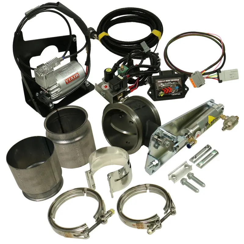 Exhaust Brake (Remote) W/Non-Vgt Turbo & 5-Inch Exhaust Kit C/W Air Compressor Dodge 6.7L Cummins 2007.5-2017 1