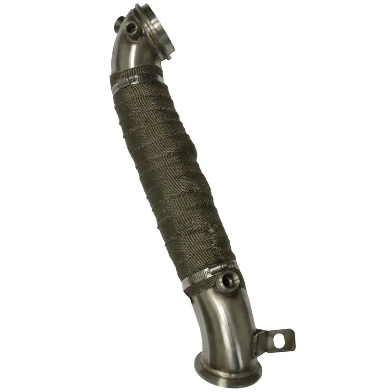 Exhaust Race 3-Inch Down Pipe Stainless - Chevy 2011-2015 6.6L V-Band Turbo Outlet 1