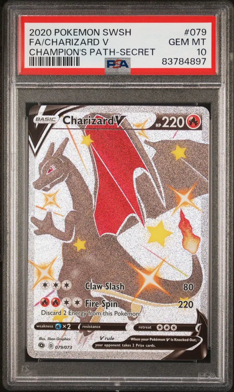 Fa/Charizard V Champion's Path-Secret 2020 Pokemon Sword & Shield Champion's Path Psa Gem Mt 10 1