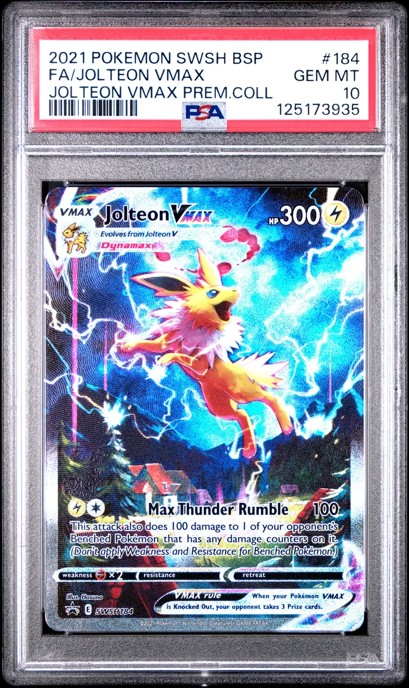 Fa/Jolteon Vmax Jolteon Vmax Prem.Coll 2021 Pokemon Swsh Black Star Promo Psa Gem Mt 10 1