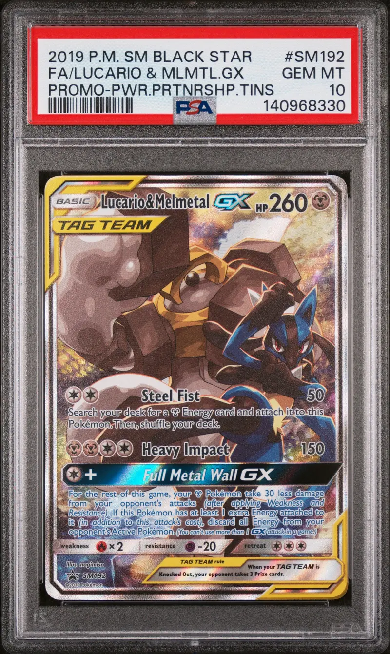 Fa/Lucario & Mlmtl.Gx Promo-Pwr.Prtnrshp.Tins 2019 Pokemon Sm Black Star Promo Psa Gem Mt 10 1