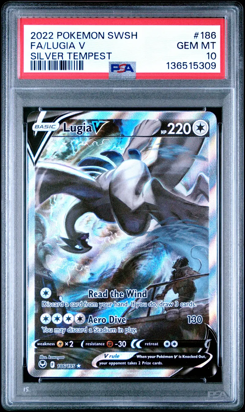 Fa/Lugia V Silver Tempest 2022 Pokemon Sword & Shield Silver Tempest Psa Gem Mt 10 1