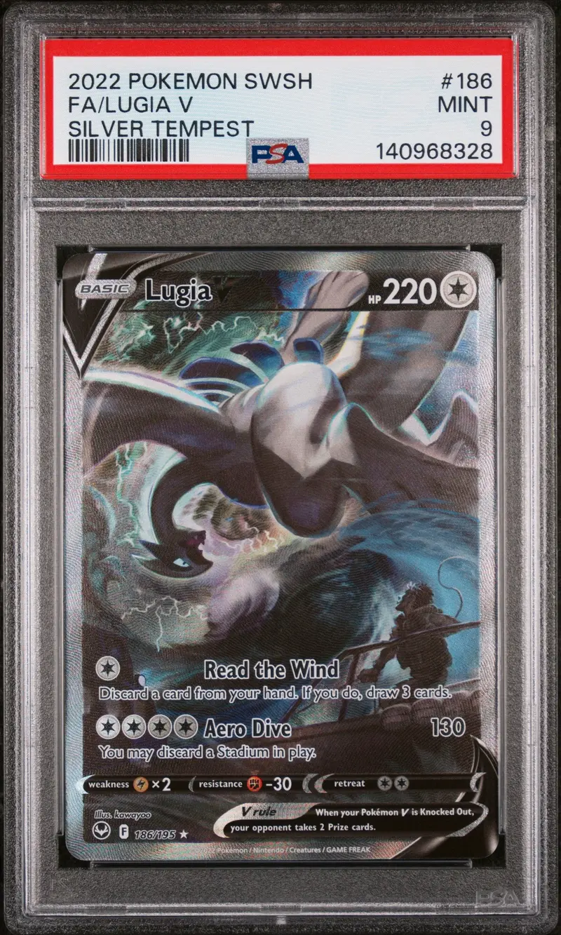 Fa/Lugia V Silver Tempest 2022 Pokemon Sword & Shield Silver Tempest Psa Mint 9 1