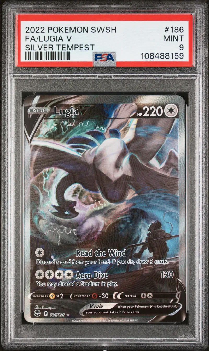 Fa/Lugia V Silver Tempest 2022 Pokemon Sword & Shield Silver Tempest Psa Mint 9 1