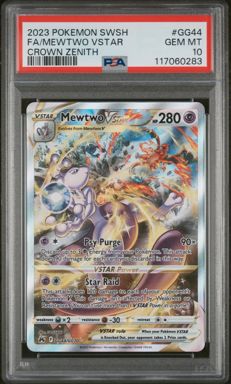 Fa/Mewtwo Vstar Crown Zenith 2023 Pokemon Sword And Shield Crown Zenith Psa Gem Mt 10 1