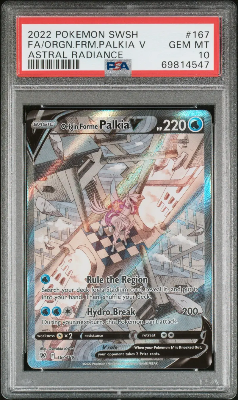Fa/Orgn.Frm.Palkia V Astral Radiance 2022 Pokemon Sword & Shield Astral Radiance Psa Gem Mt 10 1