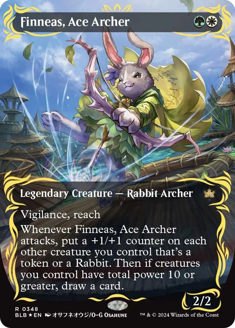 Finneas, Ace Archer (Borderless) (Raised Foil) (348) (Blb) 1