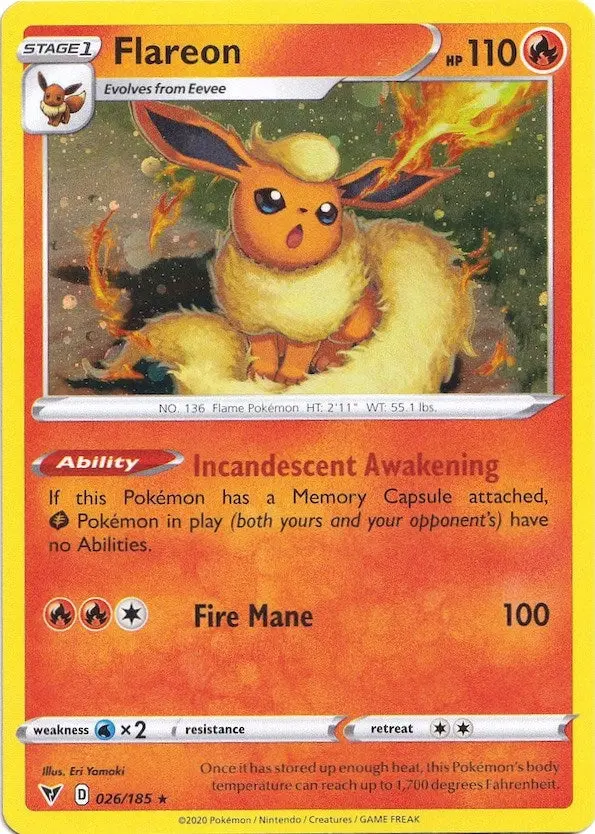 Flareon - 026/185 (Cosmos Holo) (026/185) (Mcap) 1