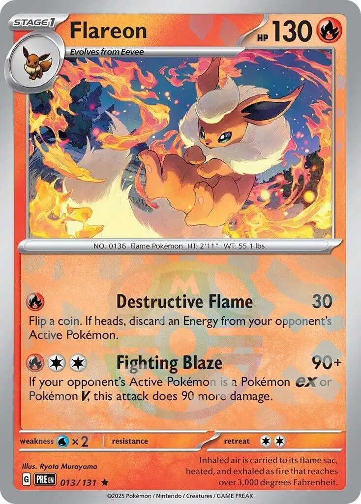 Flareon (Master Ball Pattern) (013/131) (Pre) 1
