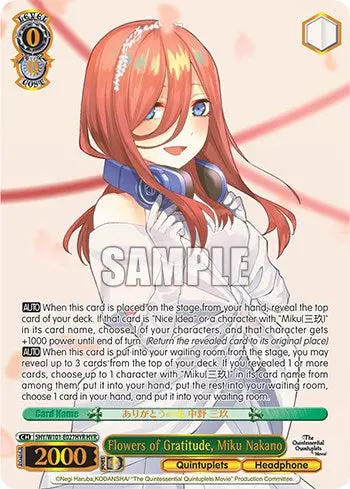 Flowers Of Gratitude, Miku Nakano (5Hy/W101-E027hyr Hyr) [The Quintessential Quintuplets Movie] 1