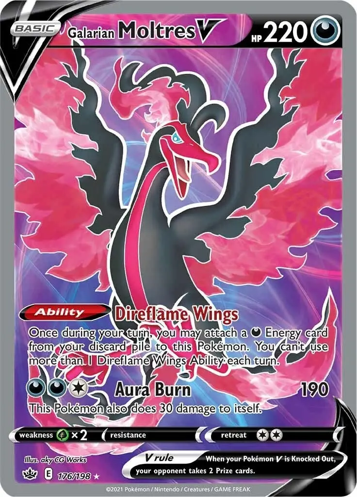 Galarian Moltres V (Full Art) (176/198) (Swsh06) 1