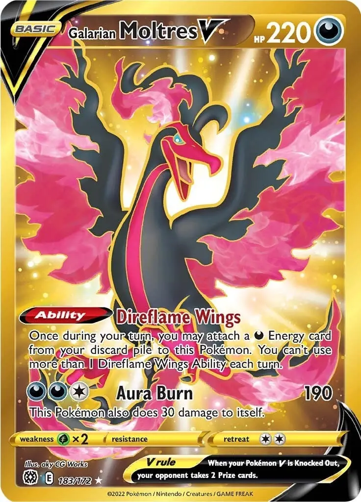 Galarian Moltres V (Secret) (183/172) (Swsh09) 1