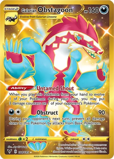 Galarian Obstagoon (Secret) (198/185) (Swsh04) 1