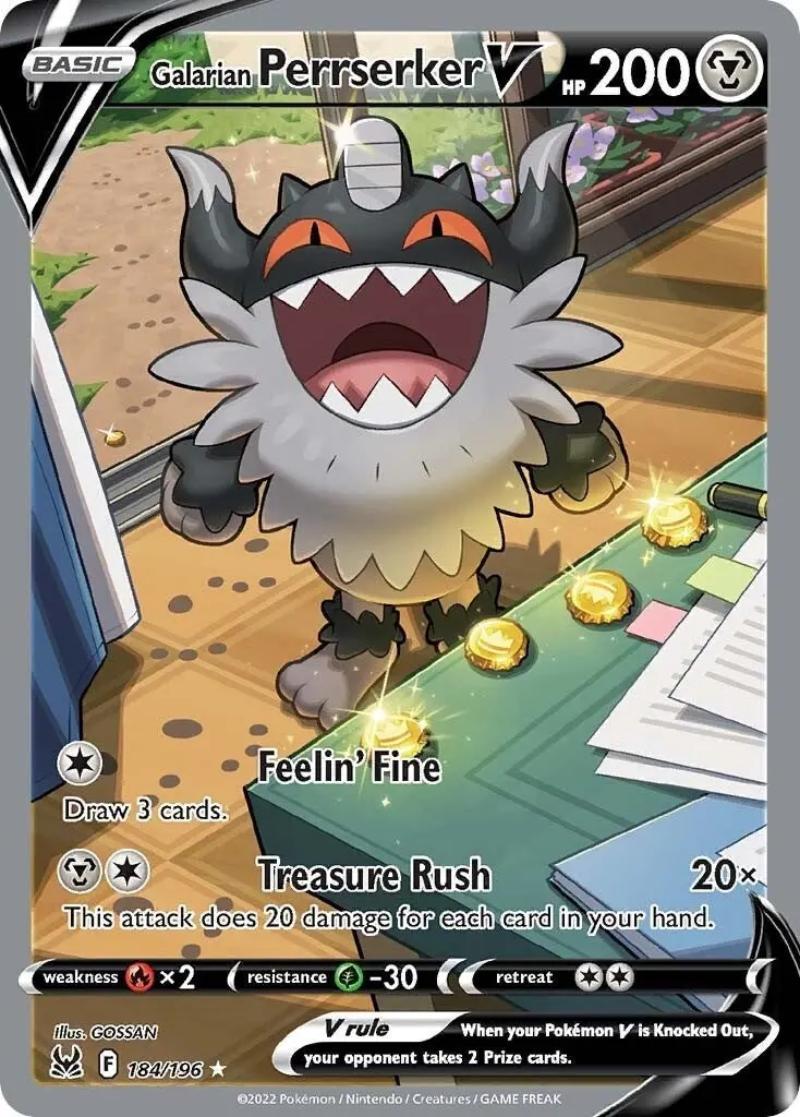 Galarian Perrserker V (Alternate Full Art) (184/196) (Swsh11) 1