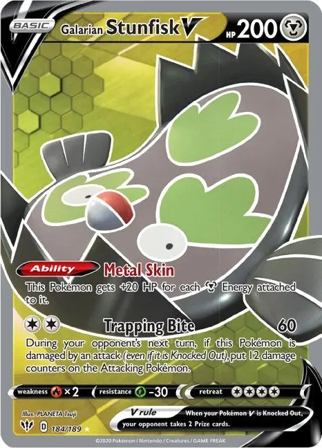 Galarian Stunfisk V (Full Art) (184/189) (Swsh03) 1