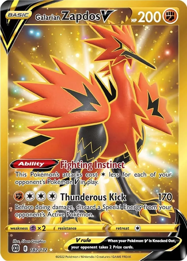 Galarian Zapdos V (Secret) (182/172) (Swsh09) 1
