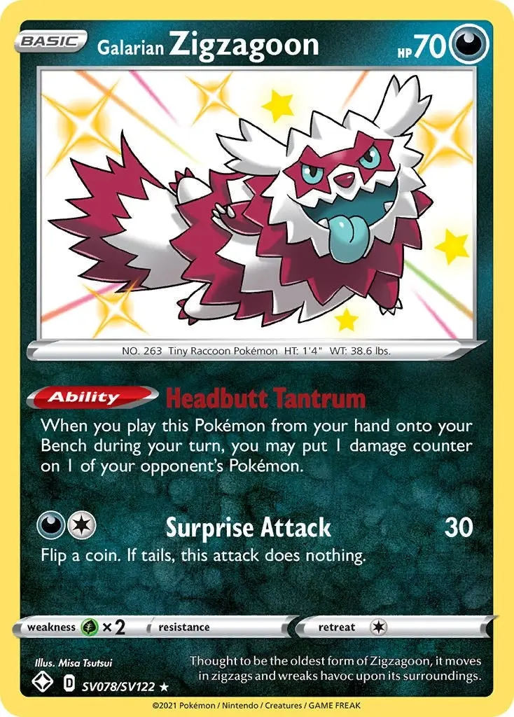Galarian Zigzagoon (Sv078/Sv122) (Shfsv) 1