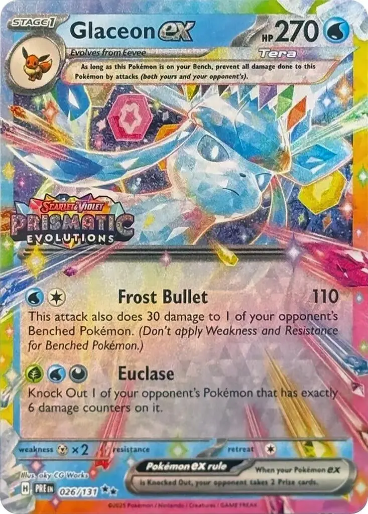 Glaceon Ex - 026/131 (Prismatic Evolutions Stamp) (026/131) (Mcap) 1