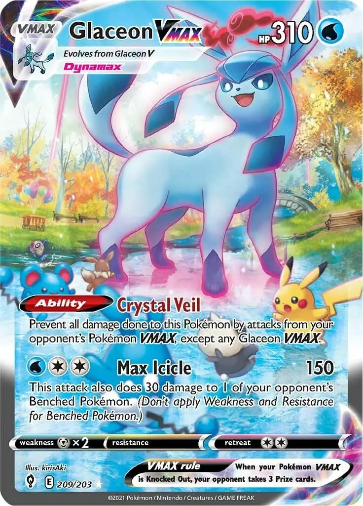 Glaceon Vmax (Alternate Art Secret) (209/203) (Swsh07) 1