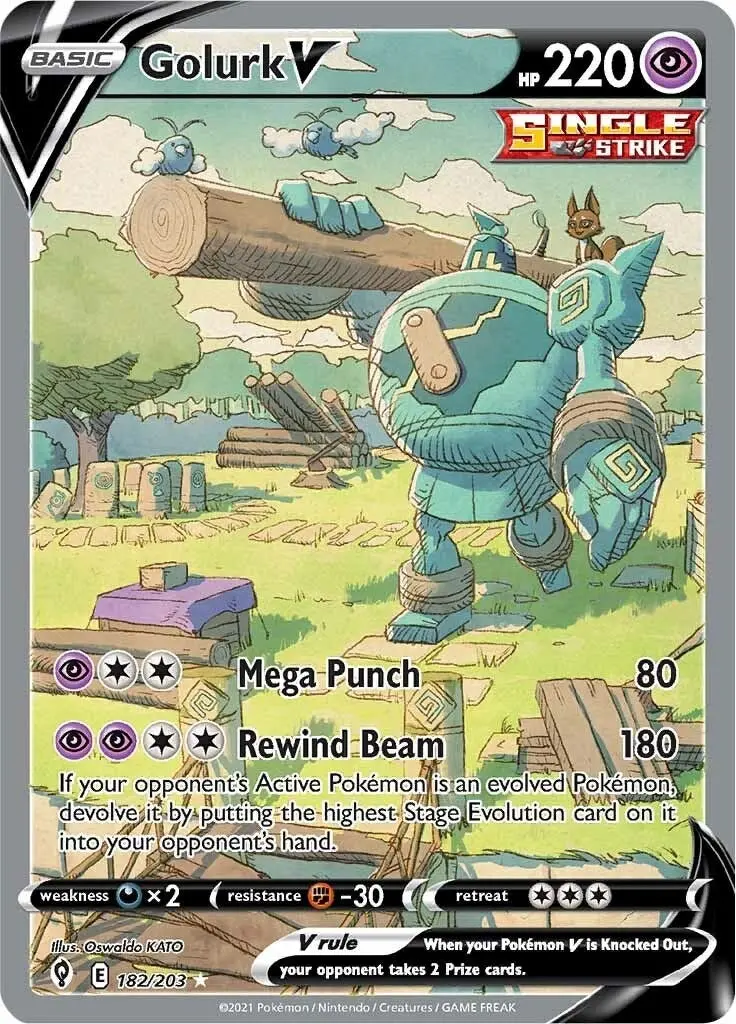 Golurk V (Alternate Full Art) (182/203) (Swsh07) 1