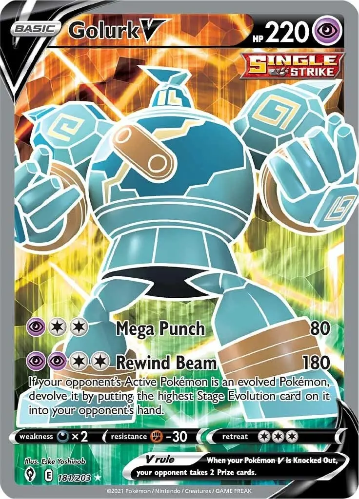 Golurk V (Full Art) (181/203) (Swsh07) 1