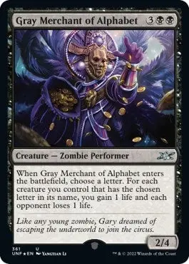 Gray Merchant Of Alphabet (Galaxy Foil) (361) (Unf) 1