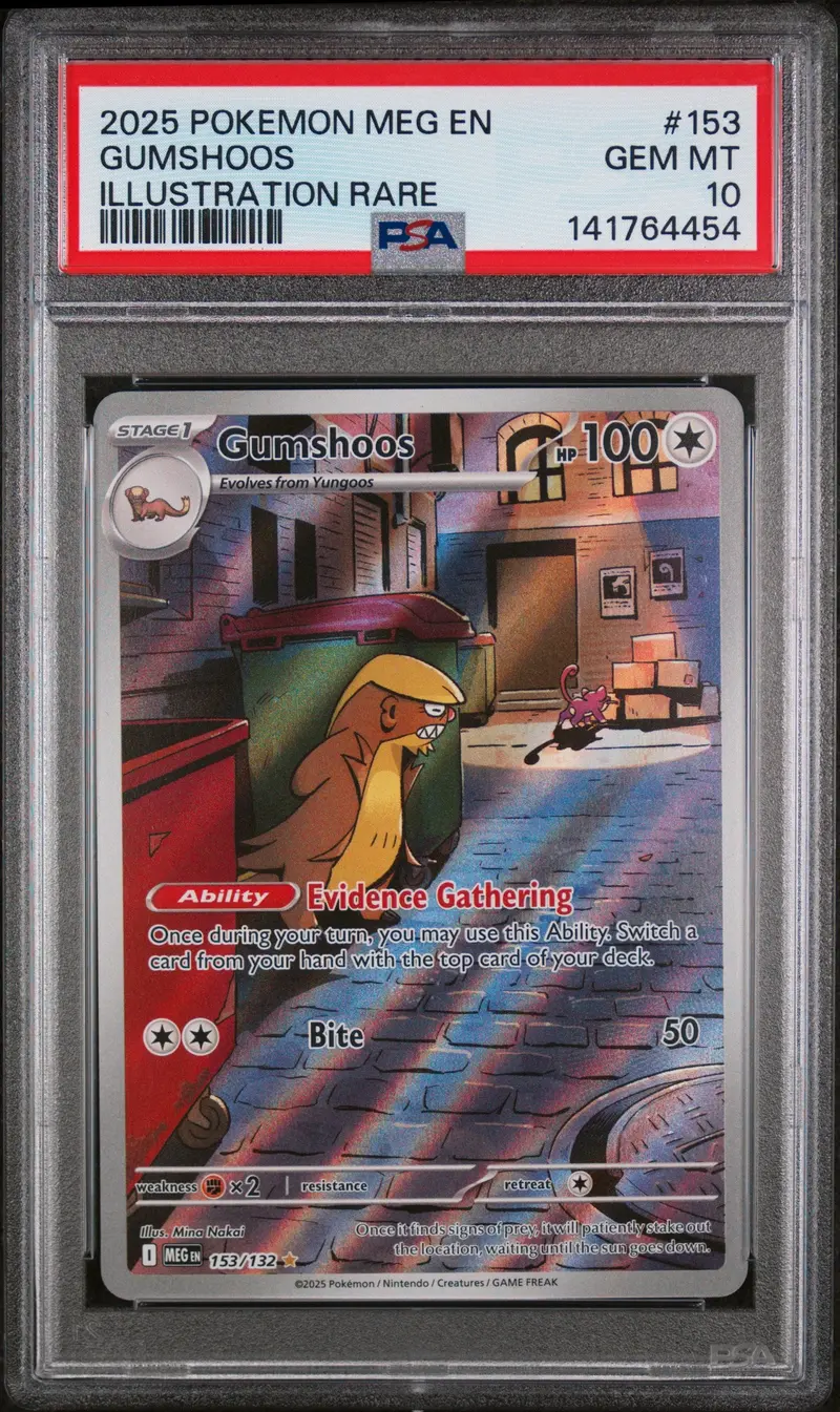 Gumshoos Illustration Rare 2025 Pokemon Meg En-Mega Evolution Psa Gem Mt 10 1