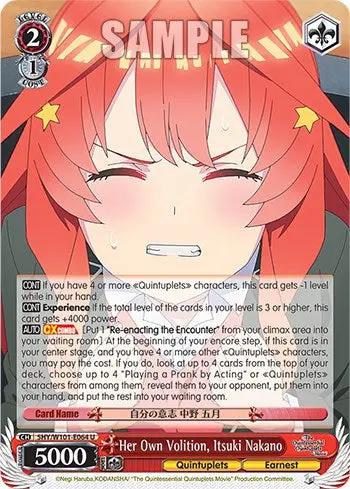 Her Own Volition, Itsuki Nakano (5Hy/W101-E064 U) [The Quintessential Quintuplets Movie] 1