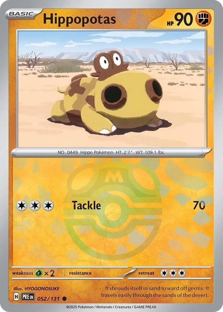 Hippopotas (Master Ball Pattern) (052/131) (Pre) 1